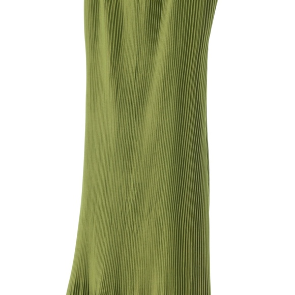 Abercrombie & Fitch Pleat Release Satin Strapless Green Midi Dress Womens XSP - Picture 8 of 13